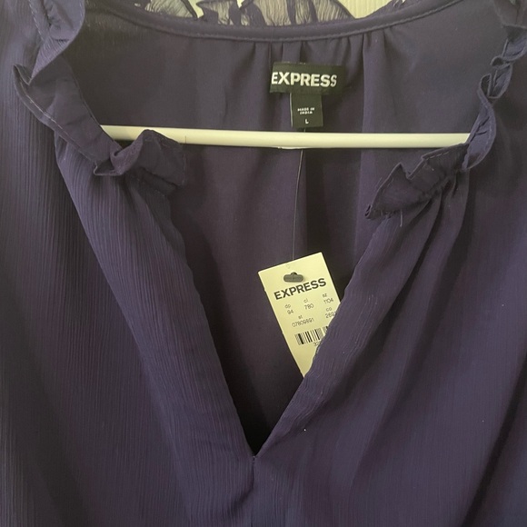 Express Royal Purple Chiffon Dress NWT Size L - Picture 3 of 5